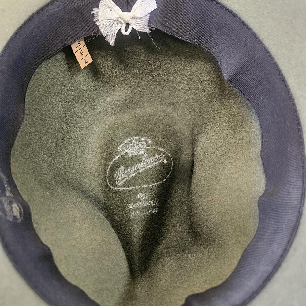 Borsalino Ladies Moss Green Felted Wool Hat - Picture 5 of 7